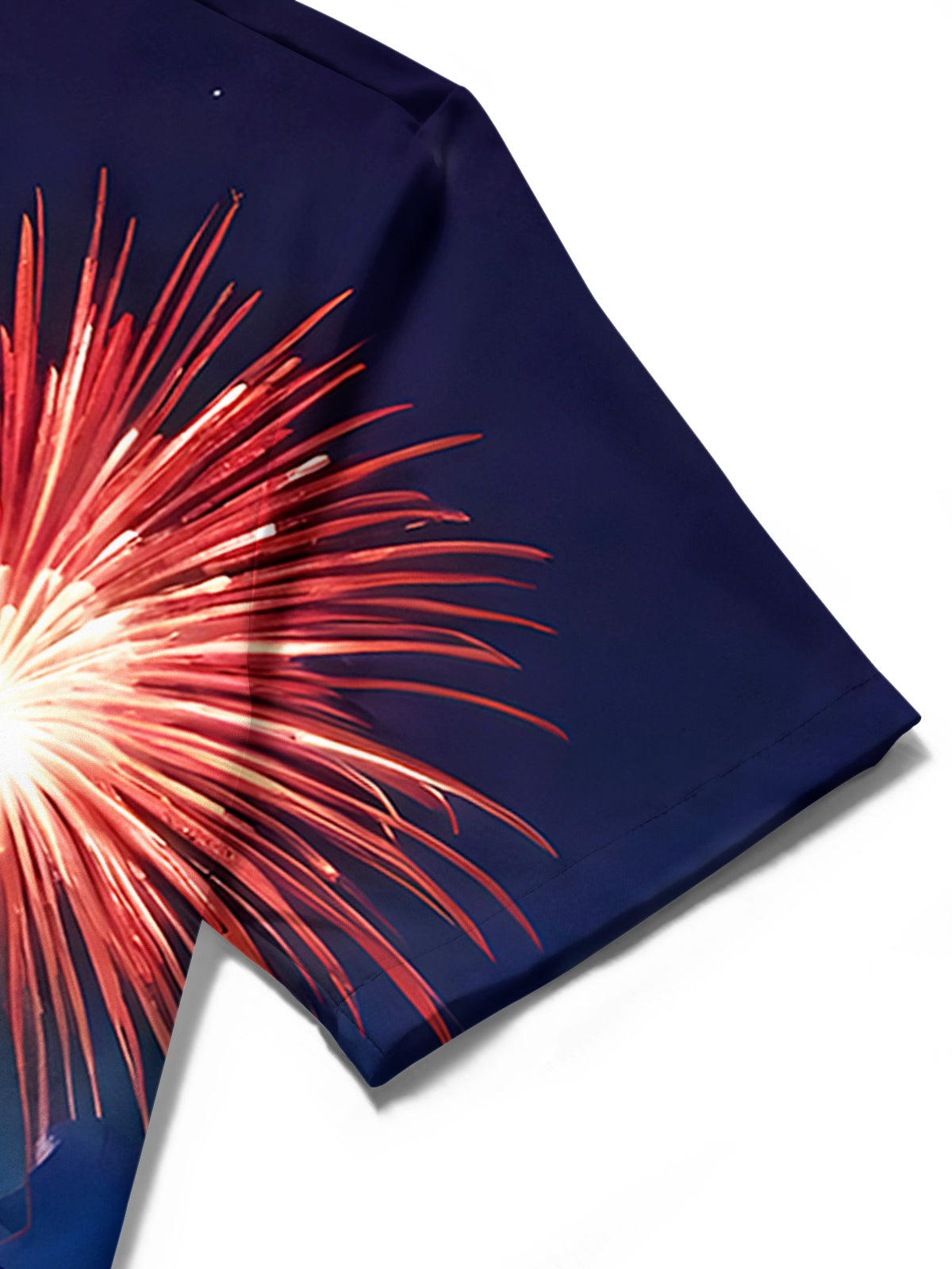men's American flag print shirt close-up short sleeve