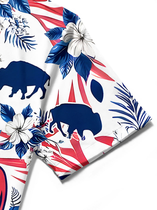 men's floral shirt close-up short sleeve