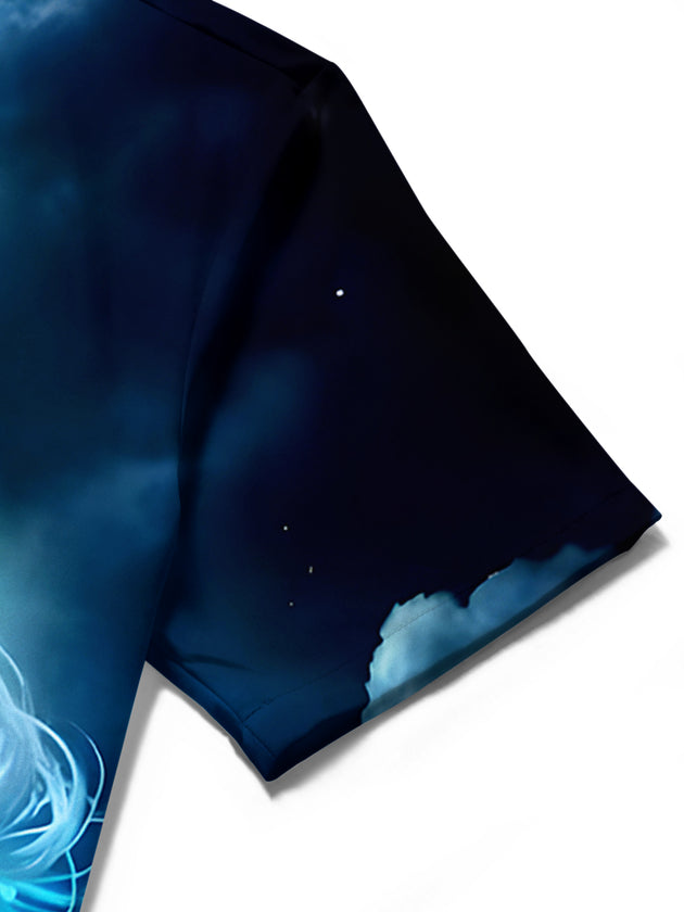 men's Hawaiian shirt close-up short sleeve