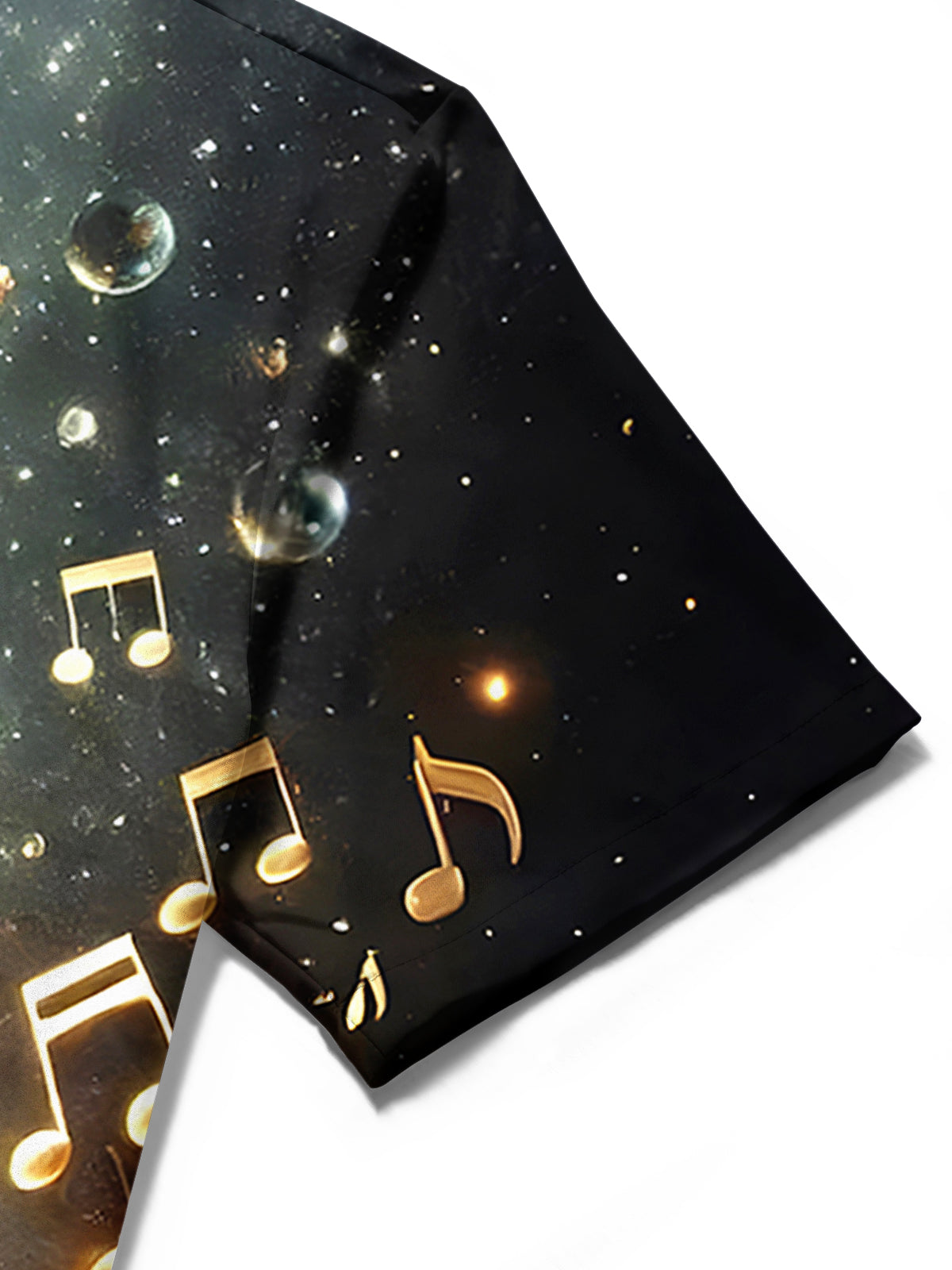 men's retro print shirt close-up short sleeve