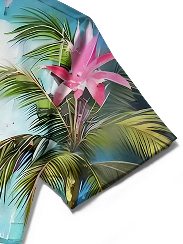 men's Hawaiian shirt close-up short sleeve