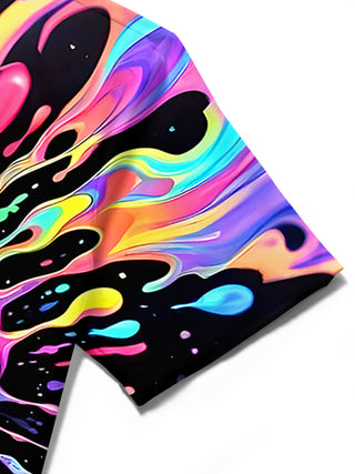 men's tie dye shirt close-up short sleeve