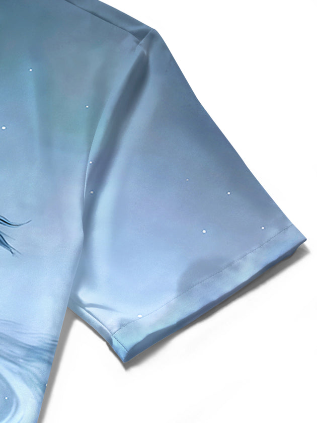 men's printed shirt close-up short sleeve
