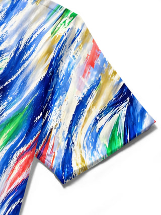 Adaychic Abstract Men's Pocket Short Sleeve Shirts