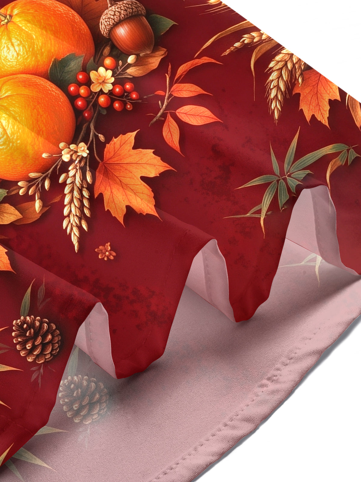 Adaychic Men's Short Sleeve Shirt - Thanksgiving Harvest Cornucopia With Wheat And Autumn Leaves Print with Chest Pocket