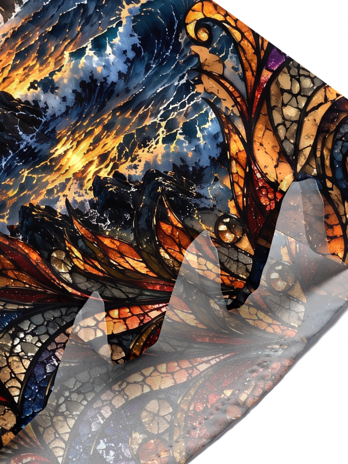 Adaychic Men's Hawaiian Lighthouse And Ocean Sunset Print Short Sleeve Shirt with Chest Pocket