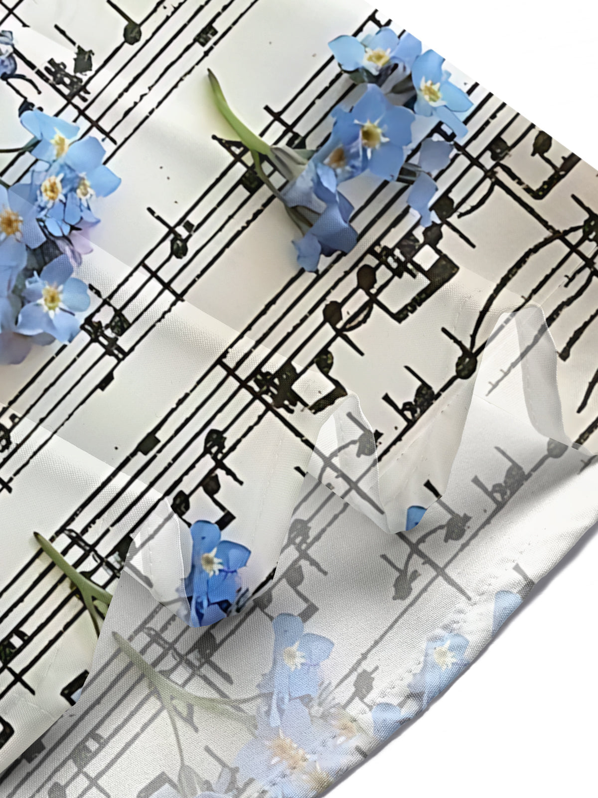 Adaychic Men's Hawaiian Musical Notes Sheet Music Print Short Sleeve Shirt with Chest Pocket