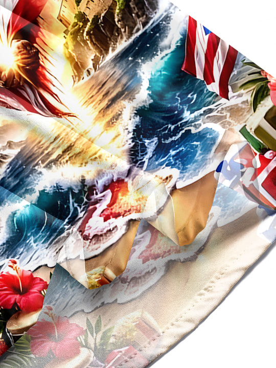 men's Hawaiian shirt Independence Day