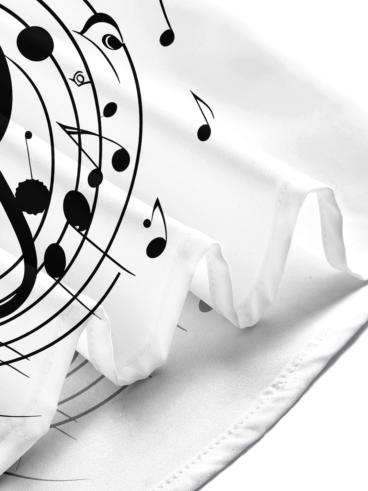 Adaychic Men's Graphic Musical Notes Print Short Sleeve Shirt with Chest Pocket