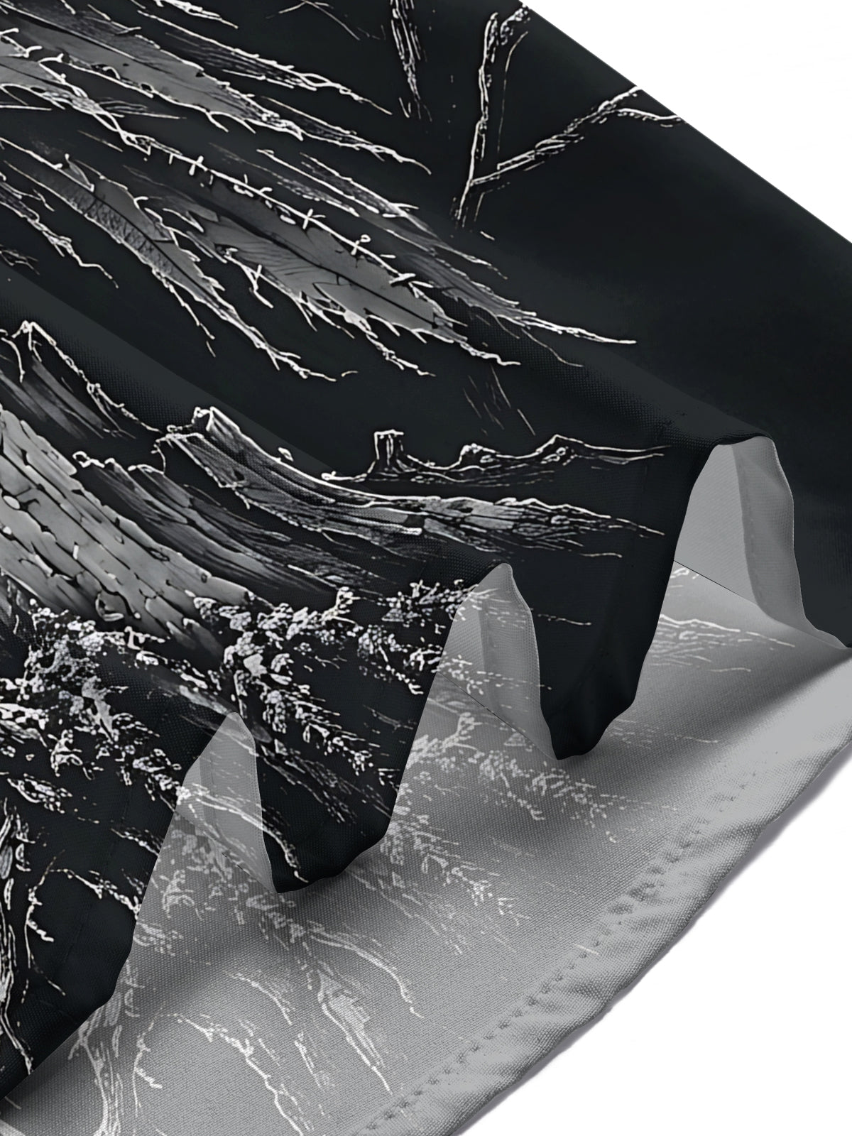 Adaychic Men's Graphic Halloween Crow And Moon Print Short Sleeve Shirt with Chest Pocket