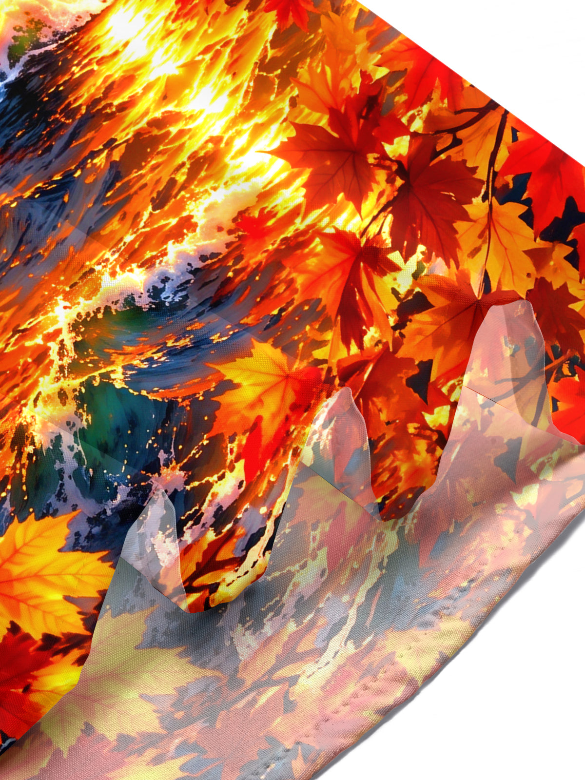 Adaychic Men's Short Sleeve Stand Collar Shirt - Thanksgiving Cruise Ship With Turkeys And Autumn Leaves Print with Chest Pocket