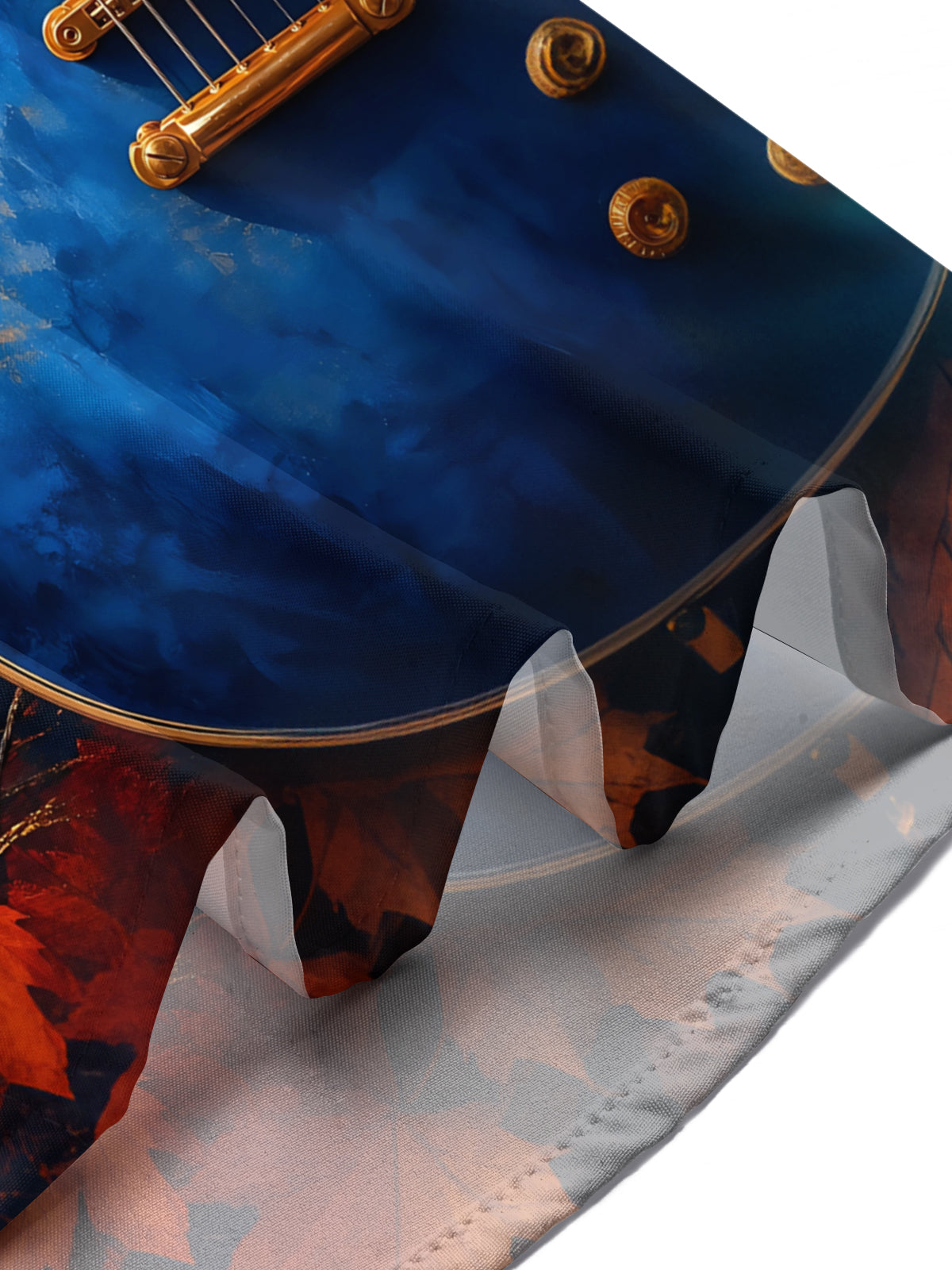 Adaychic Men's Graphic Autumn Maple Leaves Print Short Sleeve Shirt with Chest Pocket