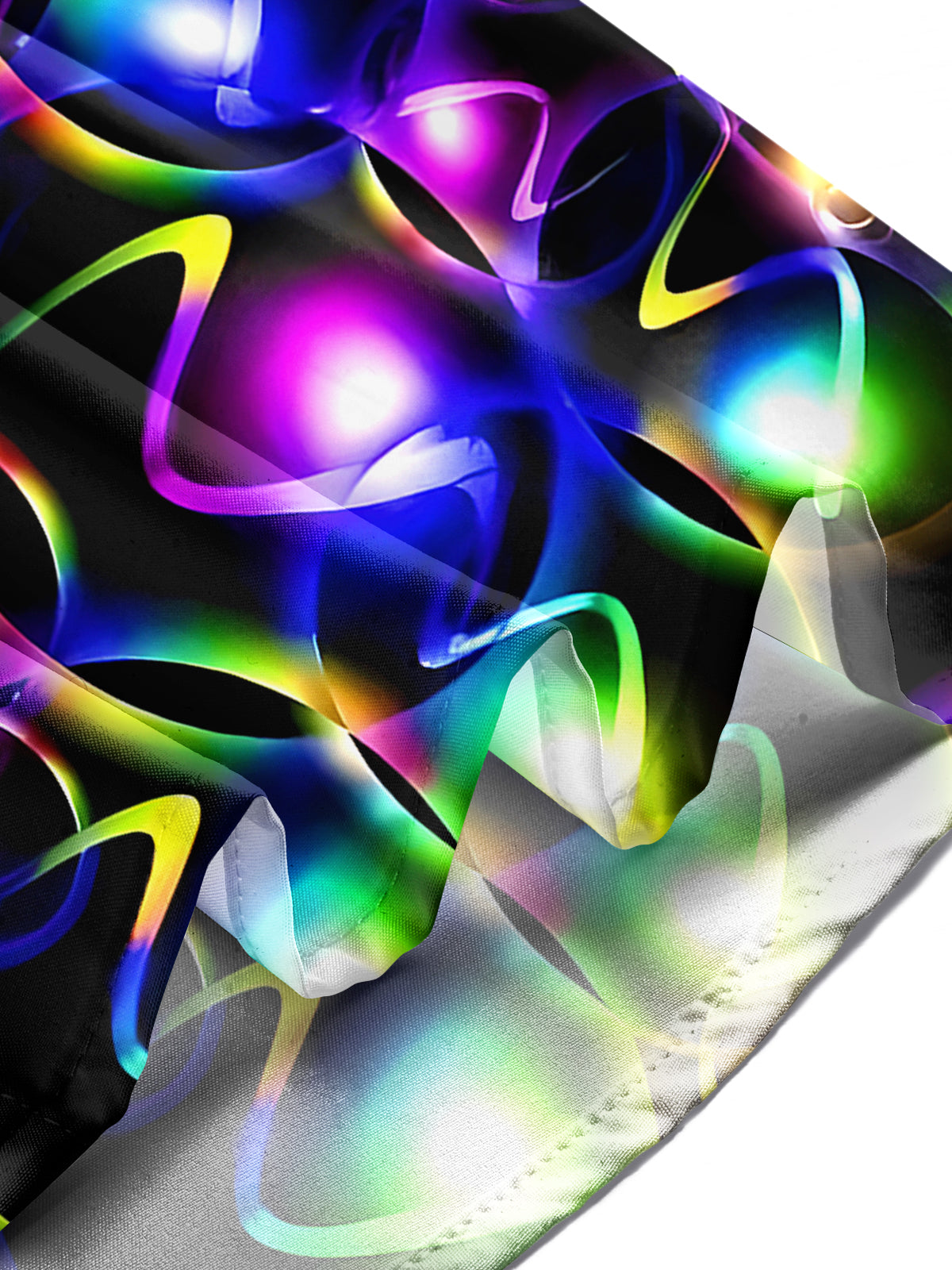 Men wearing abstract tie dye short sleeve shirt lifestyle shot