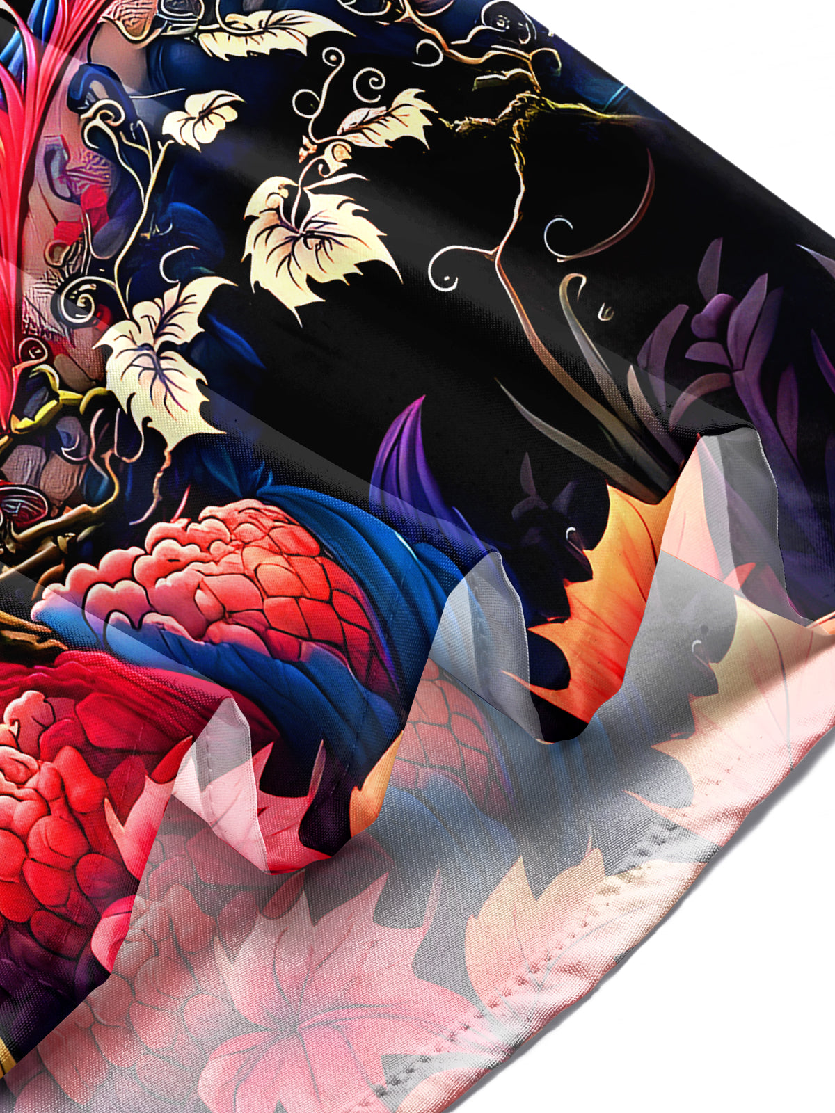 Men's Chinese dragon print short sleeve shirt in casual lifestyle scene