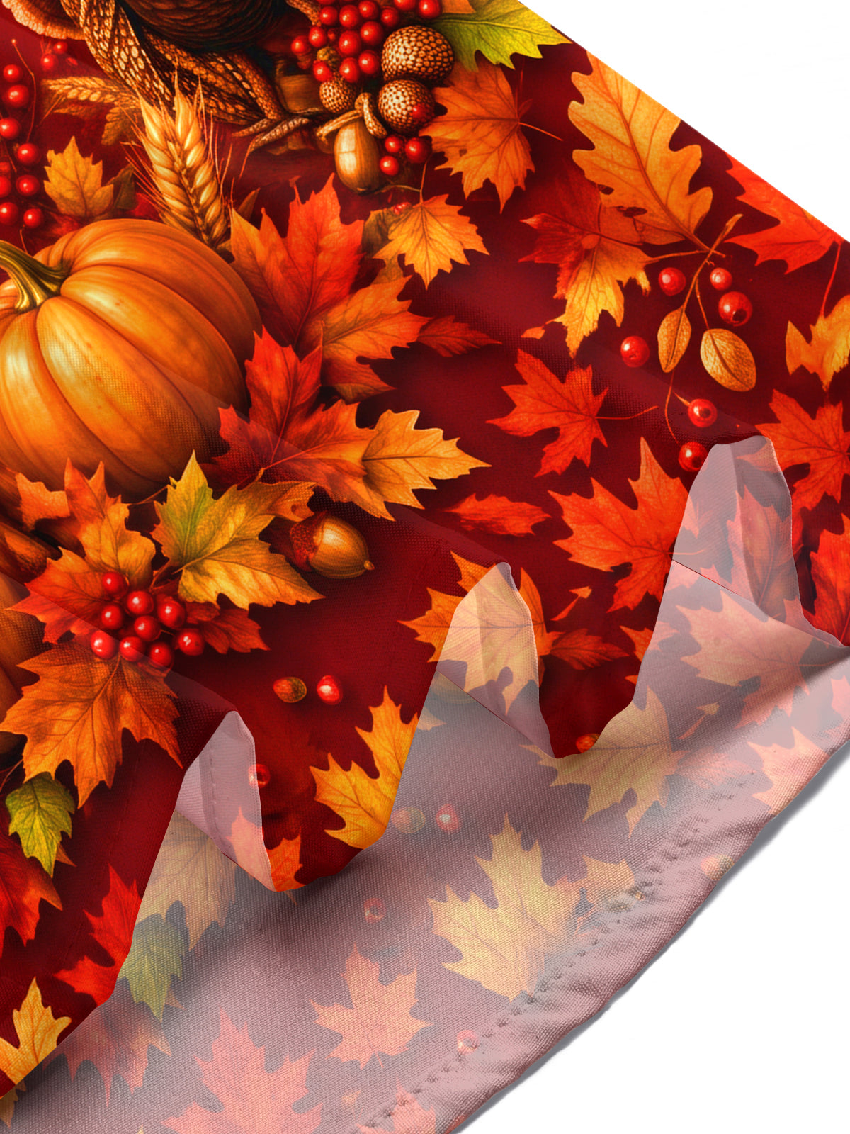 Adaychic Men's Short Sleeve Stand Collar Shirt - Thanksgiving Colorful Parrot And Turkeys With Autumn Leaves Print with Chest Pocket