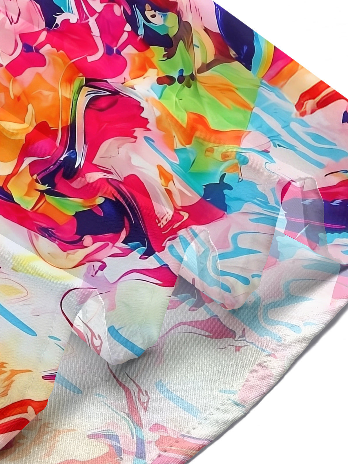 Adaychic Men's Abstract Swirl Graphic Print Short Sleeve Button Down Shirt with Chest Pocket
