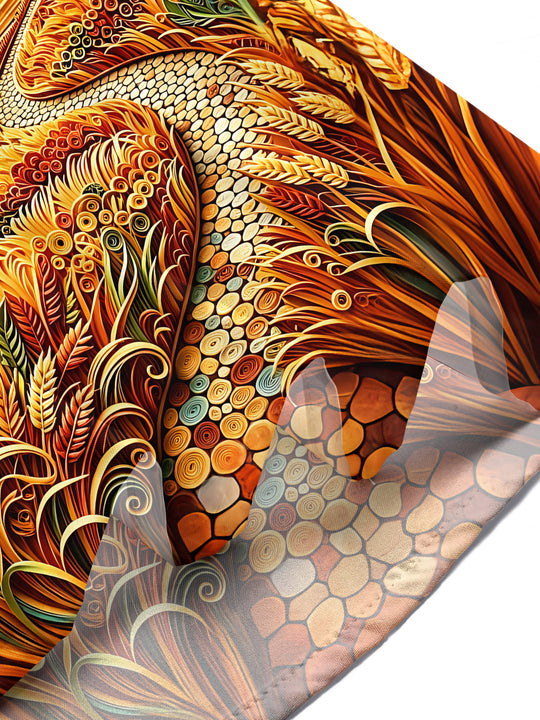 Adaychic Men's Printed Quilled Lighthouse Coast Print Short Sleeve Shirt with Chest Pocket