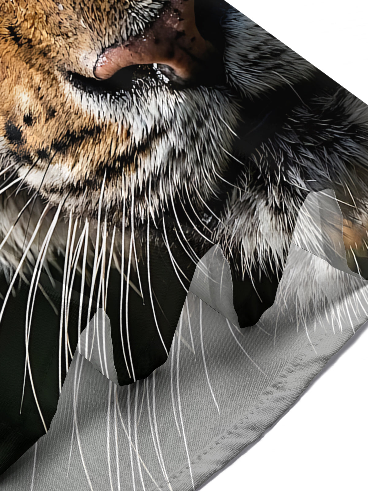 Adaychic Men's Hawaiian Tiger Face Print Short Sleeve Shirt with Chest Pocket