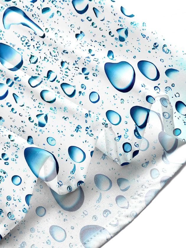 Hawaiian Water Droplet Men's Pocket Short Sleeve Shirts