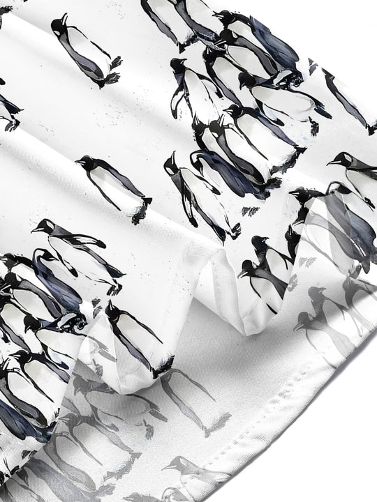 Men's penguin print pocket short sleeve shirt lifestyle outdoor casual