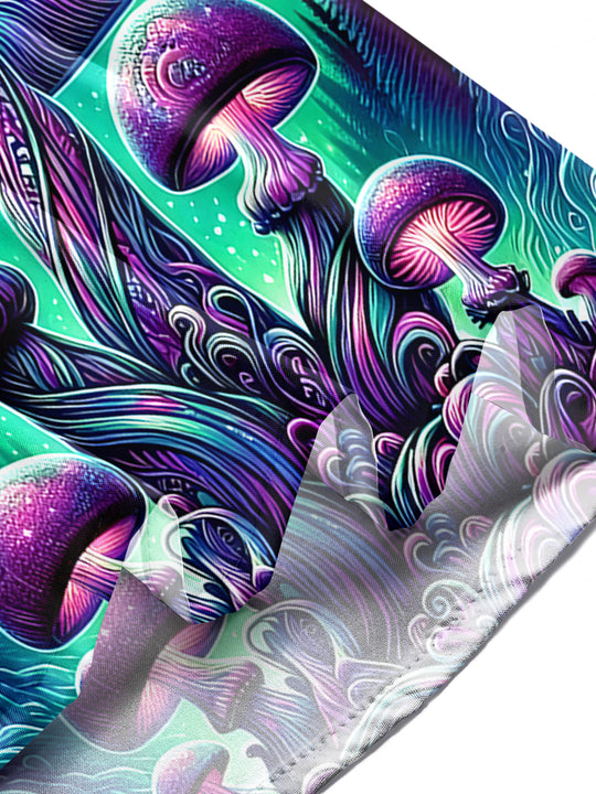 men's mushroom print shirt summer vacation