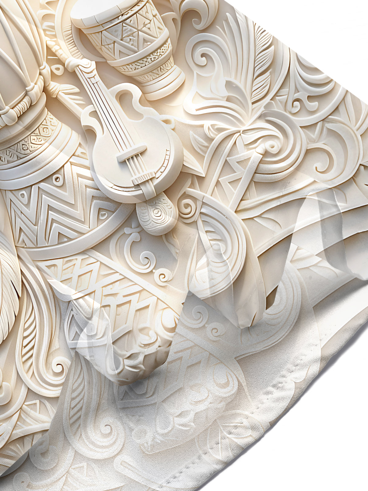 Adaychic Men's 3D Musical Instruments Relief Print Short Sleeve Shirt with Chest Pocket