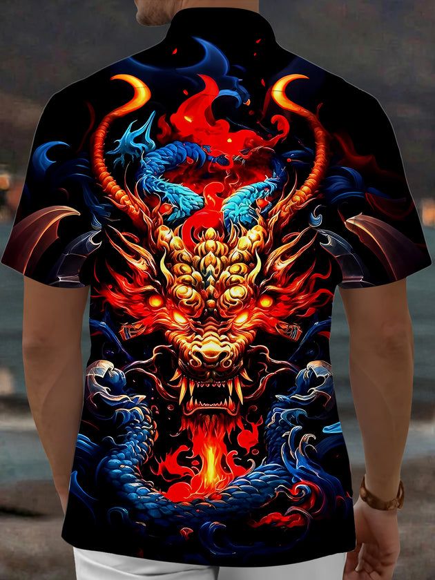Dark Dragon Men's Pocket Short Sleeve Shirts