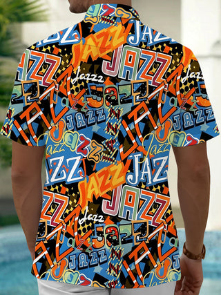 Adaychic Men's Hawaiian Summer Print Casual Print Short Sleeve Shirt with Chest Pocket