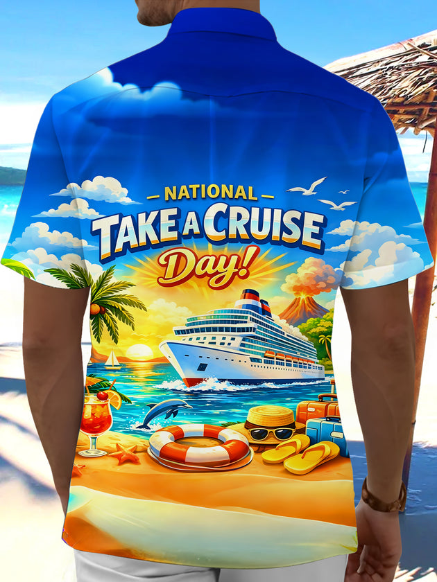 men's aloha shirt back view