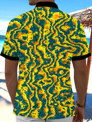 men's geometric print shirt back view