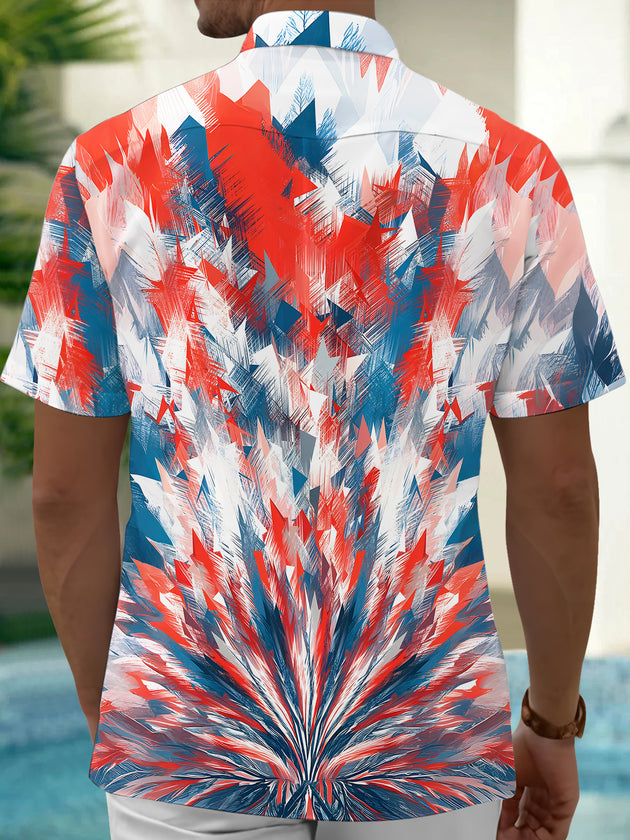 Abstract Men's Pocket Short Sleeve Shirts