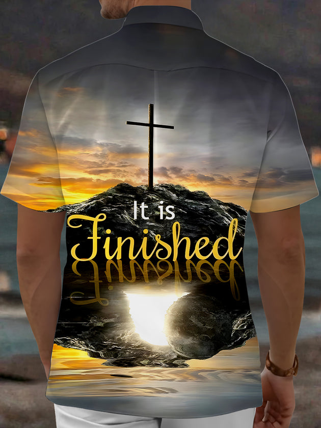 Religion Cross Men's Pocket Short Sleeve Shirts