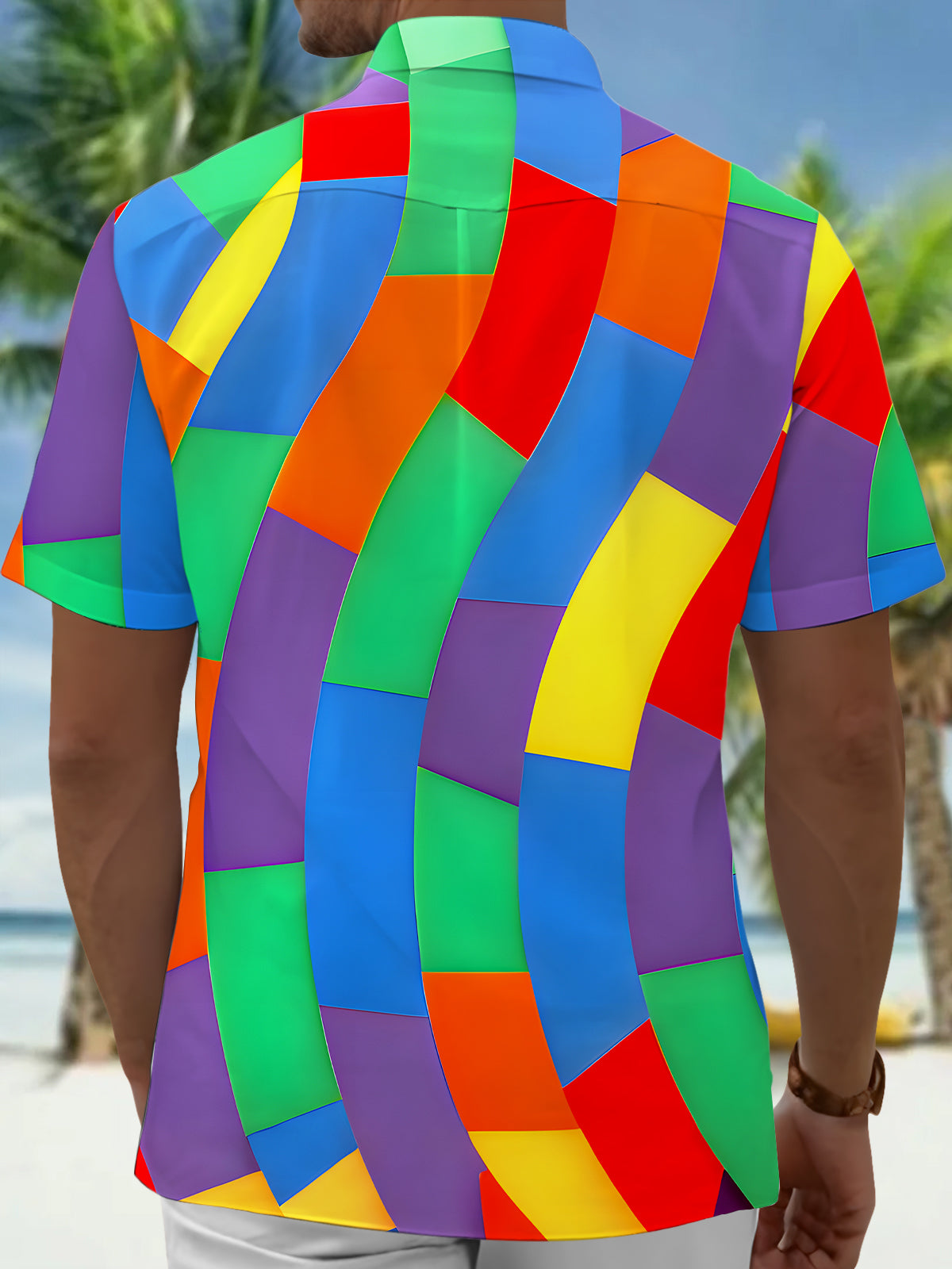 men's tye dye shirt back view