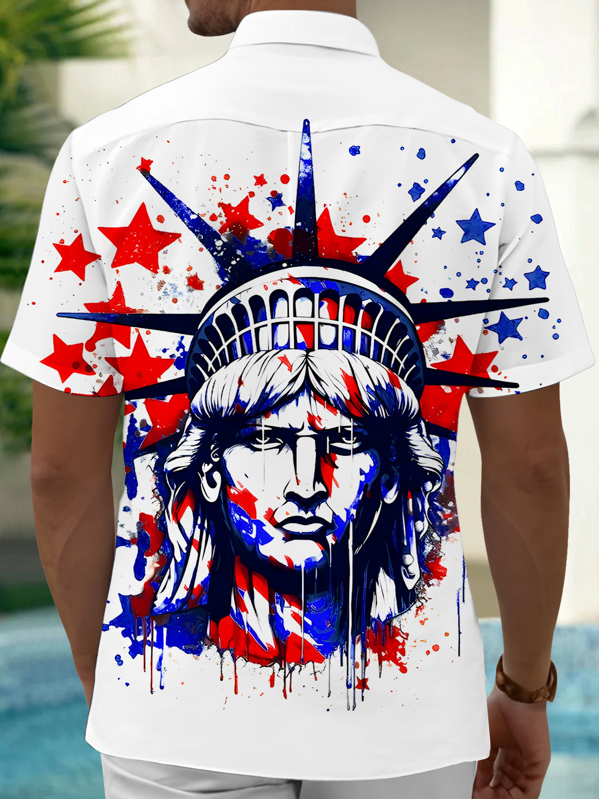 men's tye dye shirt back view