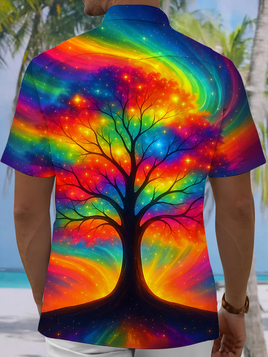 Colorful Tree Men's Pocket Short Sleeve Shirts