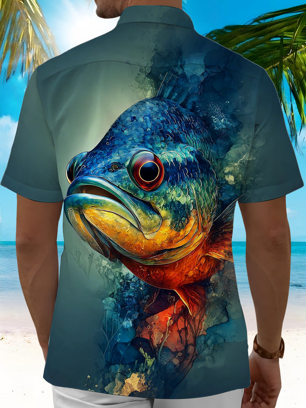 men's aloha shirt back view