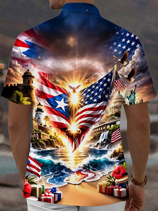 men's aloha shirt back view