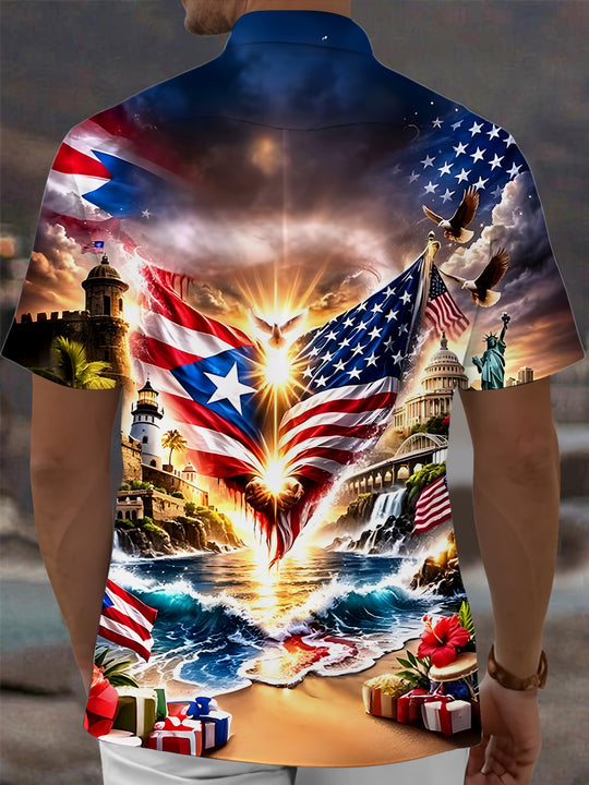 men's aloha shirt back view