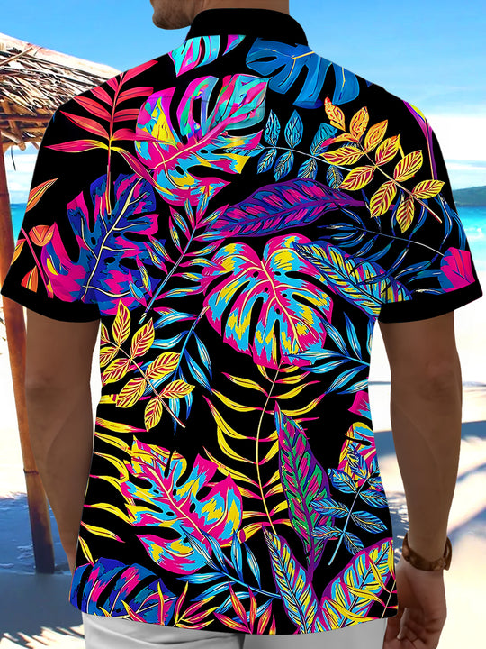Hawaiian Leaf Men's Pocket Short Sleeve Shirts