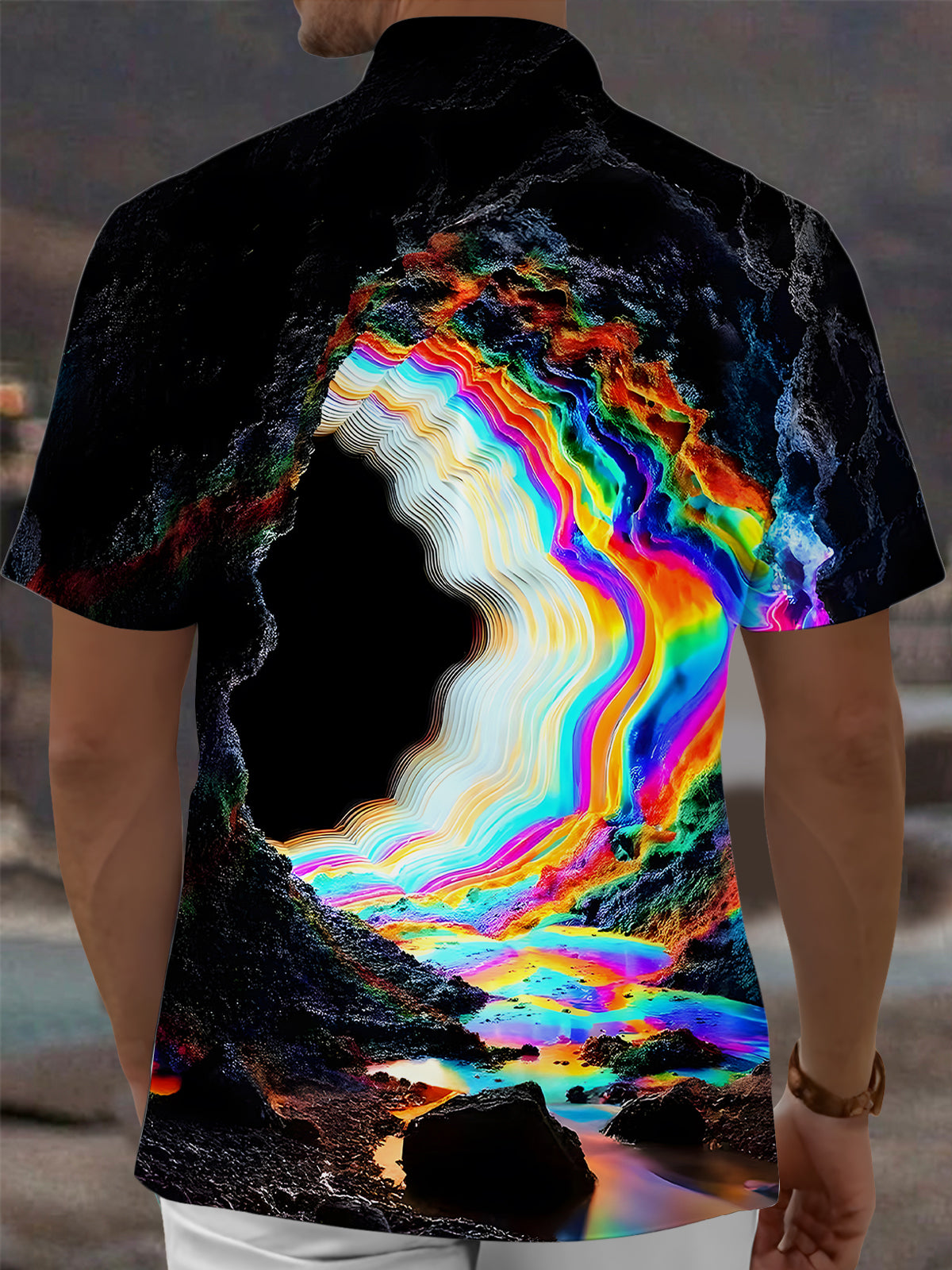 Tie Dye Men's Pocket Short Sleeve Shirts