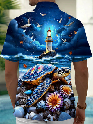 men's aloha shirt back view