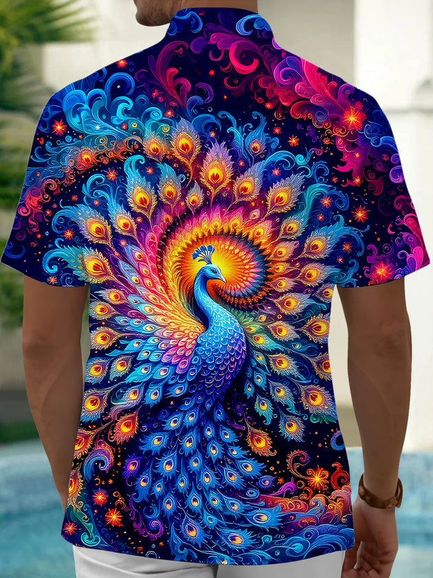 Peacock Men's Pocket Short Sleeve Shirts