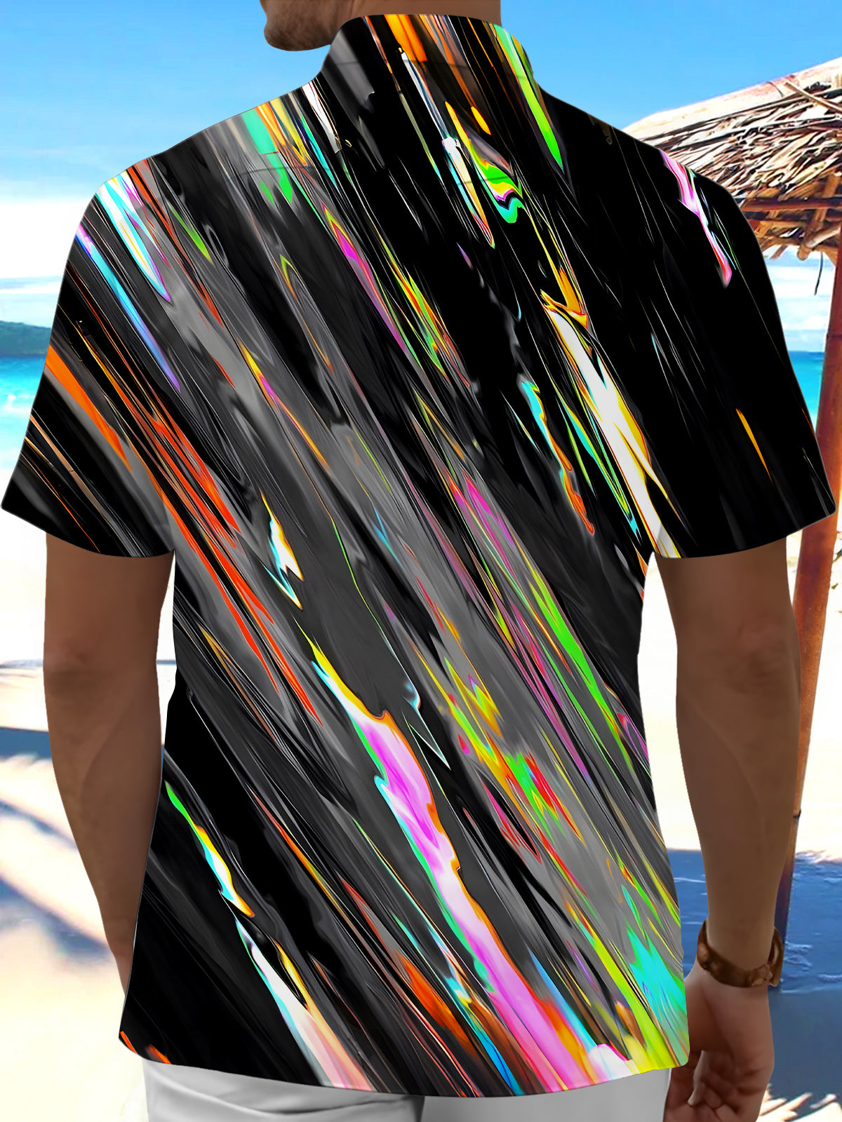 men's tye dye shirt back view