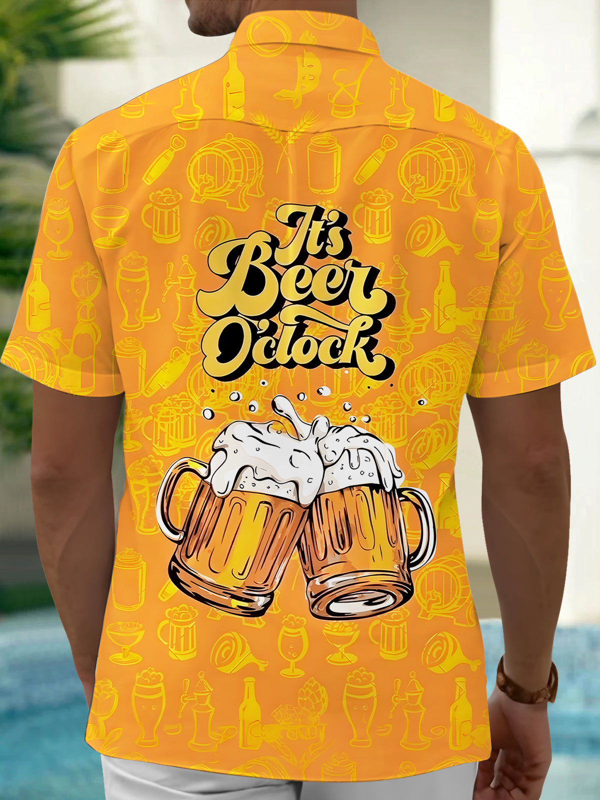 Hawaiian Beer Men's Pocket Short Sleeve Shirts