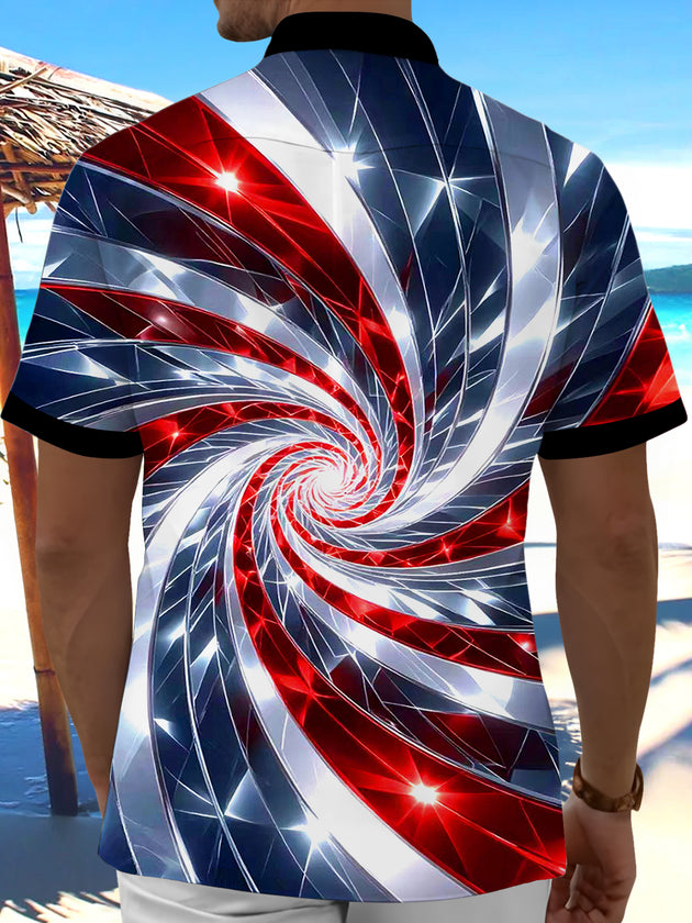 Abstract Men's Pocket Short Sleeve Shirts