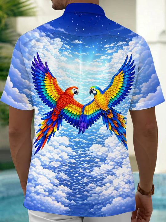men's aloha shirt back view