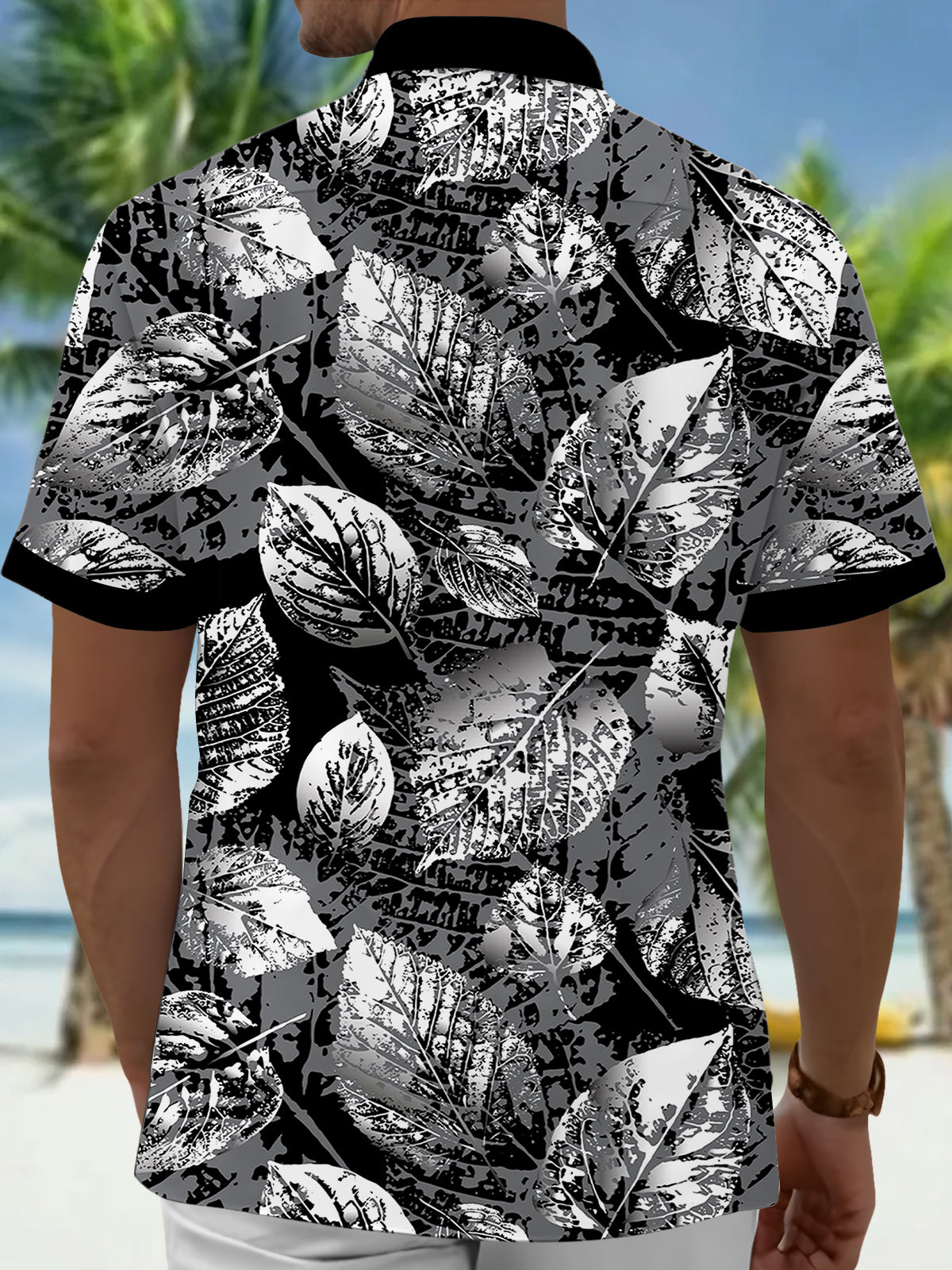 Hawaiian Leaf Men's Pocket Short Sleeve Shirts