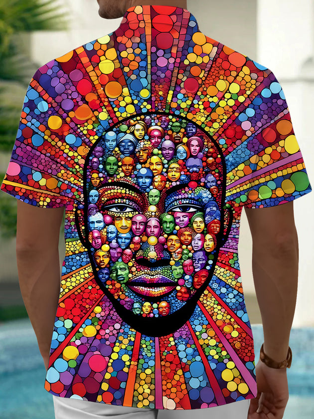 men's artistic design shirt back view