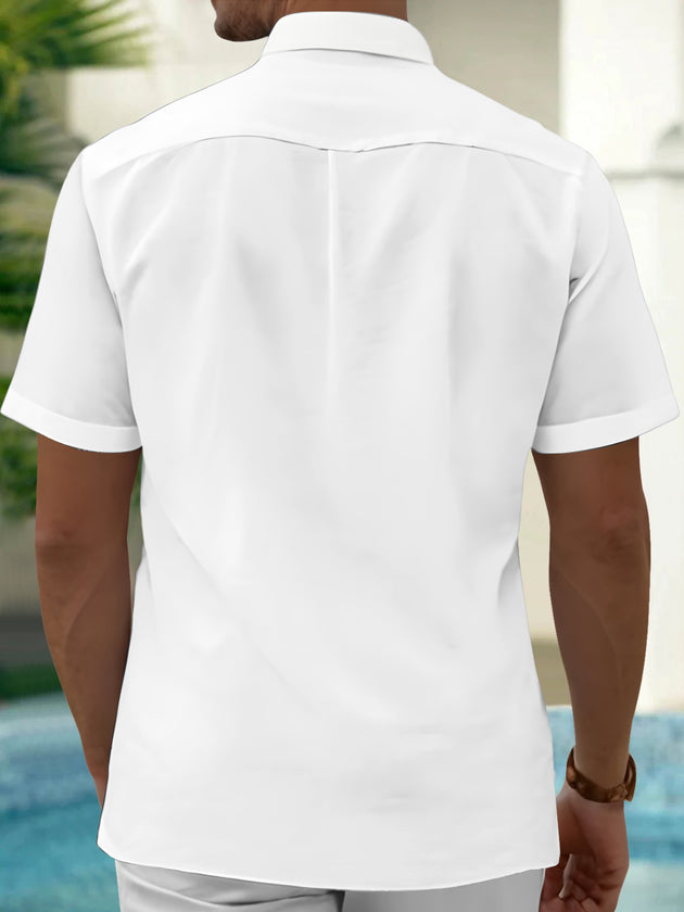 Adaychic Men's Graphic Gym Print Short Sleeve Shirt with Chest Pocket