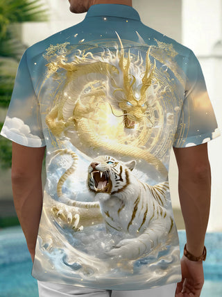 men's mythical print shirt back view